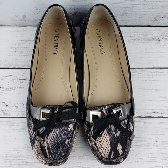 272git Ellen Tracy WANDA snakeskin embossed loafers - Picture 9 of 10